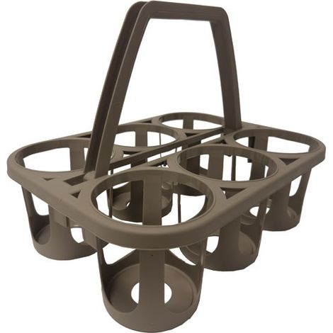 EDA – Panier emboîtable 6 bouteilles – Poignée taupe – Dimensions 26 x 34 x 26 cm – Rangement facile et pratique