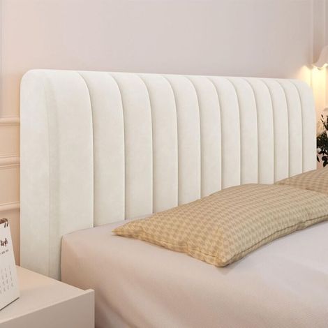 Housse Tete de Lit Extensible, Housse de Protection Tête de Lit Couleur Unie Nordique,Housse de Tête de Lit pour Lits Simples Dou,150cm (1/4)