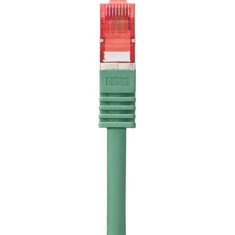 Renkforce RF-5228502 RJ45 Patchkabel CAT 6 S/FTP 0.25 m Grün mit Rastnasenschutz, vergoldete Steckko (1/5)