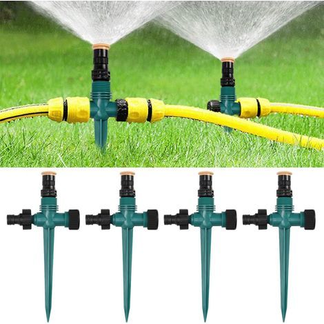 4-teiliges Gartensprenger-Set, 360° drehbarer automatischer Sprenger, verstellbarer Rasensprenger, Bewässerungssystem für Garten, Rasen, Pflanzen, Gemüse, Blumen, Hof und ländliche Bereiche (1/5)