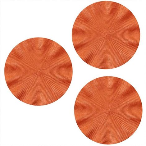 Wave rond ensemble de table rond anti scalding tapis table de cuisine tapis orange (1/5)