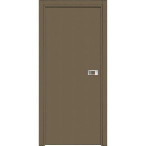Bloc-porte Miro avec poignée Exclusive grise, H.204 x l.83 cm, aspect cuir lichen