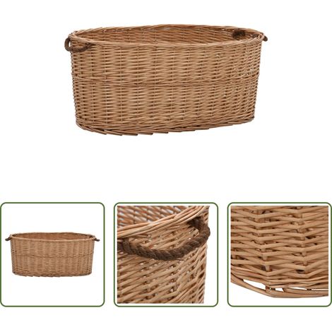 Panier à bûches -  Panier à bois de chauffage poignées de transport 78x54x34 cm (1/5)