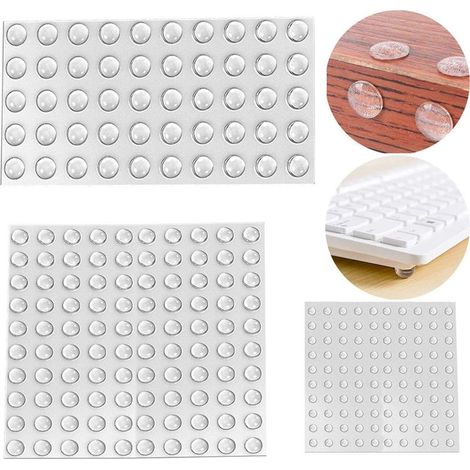 Amortisseur porte placard, Tampon Caoutchouc Transparent Pieds, Butées de Protection en Caoutchouc pour portes de placard, cuisine, salle de bain, bureau (3 tailles-250 Pièces) (1/4)