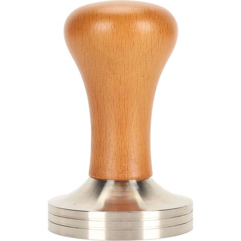 Prensador de Café Acero Inoxidable 304 con Mango de Madera Maciza, Base de 51 mm para Presión Uniforme – Ideal para Máquinas Espresso Domésticas y Uso Diario (1/5)