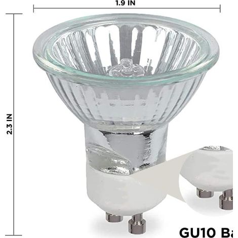 Ampoule halogène GU10, ampoule gu10 à intensité variable 50W 230V, 500lm blanc chaud 2700K, pour éclairage d'armoire, éclairage d'affichage (8 pièces)Points (1/4)