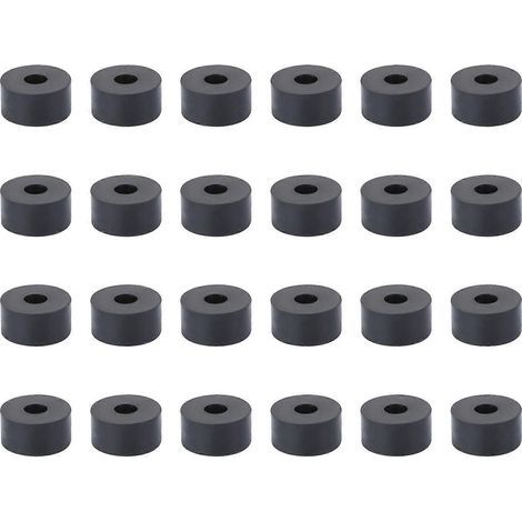 Set mit 24 runden Gummifüßen für tragbare Blumentöpfe, stoßdämpfend und langlebig, multifunktional, für moderne Keramikblumentöpfe (schwarz) – 3,00 x 3,00 x 1,50 cm (1/3)