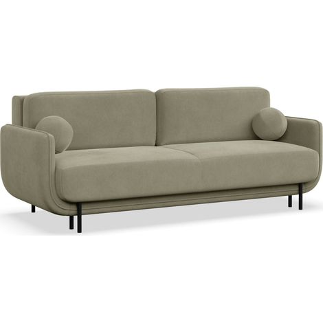 Selsey Ovals – 3-Sitzer Schlafsofa mit Samt, Salbeigrün (1/5)