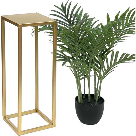 DanDiBo Blumenhocker Metall Gold Eckig 50 cm Blumenständer Beistelltisch 96506 S Blumensäule Modern Pflanzenständer Pflanzenhocker (1/5)
