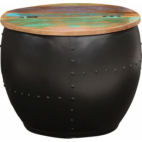 Table basse de salon, Table Café, 53x43 cm Bois de récupération massif OIB7185E (1/5)