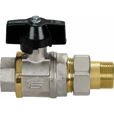 Valvola a sfera KOSMOS 3/4" per COLLETTORE F/ codola e girello con farfalla in alluminio 2027N405