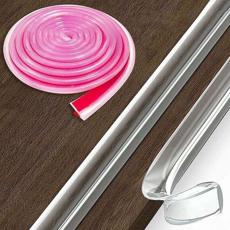 Protezione per tavoli e mobili per bambini in silicone al 100%, protezione angolare per tavoli pre-adesiva 2M per bambini, protezione trasparente per bordi di tavoli in vetro, protezione per bordi e a