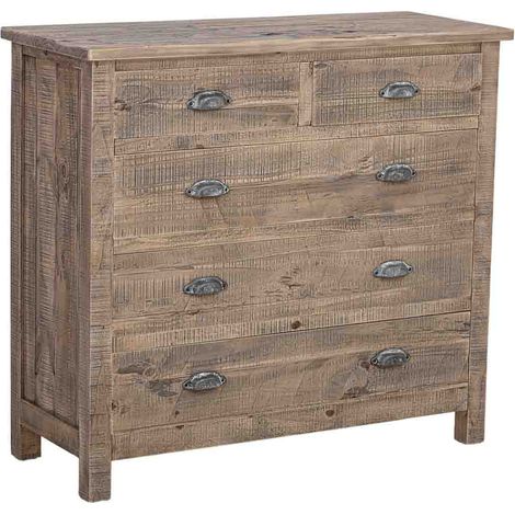 Cómoda de madera marrón 90x40x100h cm