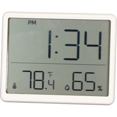 Réveil numérique multifonction ultra-fin, horloge électronique avec température et humidité, style simple pour chambre, bureau et maison. (1/5)