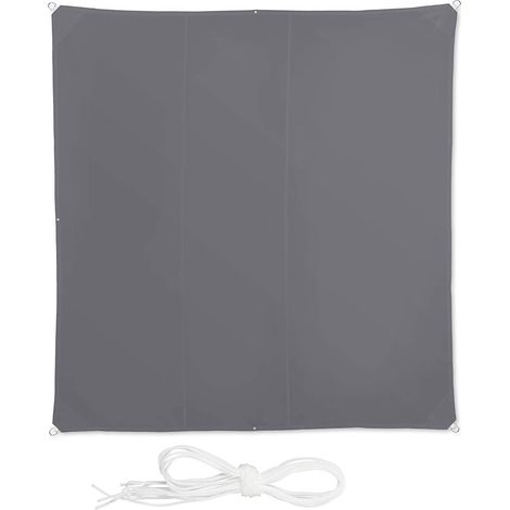 Vela ombreggiante quadrata 4 x 4 m grigia 1300029293