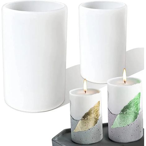 Lot de moules en silicone pour bougies cylindriques pour savon artisanal et bougies parfumées accessoire de création DIY