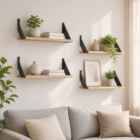 Scaffali da parete 4 pz Rovere Sonoma 50 x 20 x 17 cm vidaXL (1/5)