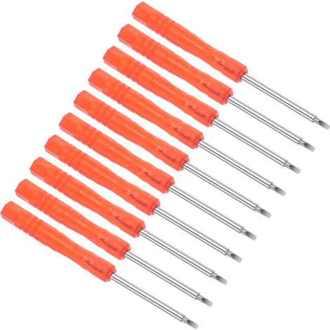 10 Pièces Tournevis à Fente Minuscule Taille de 2 mm Rouge (1/5)