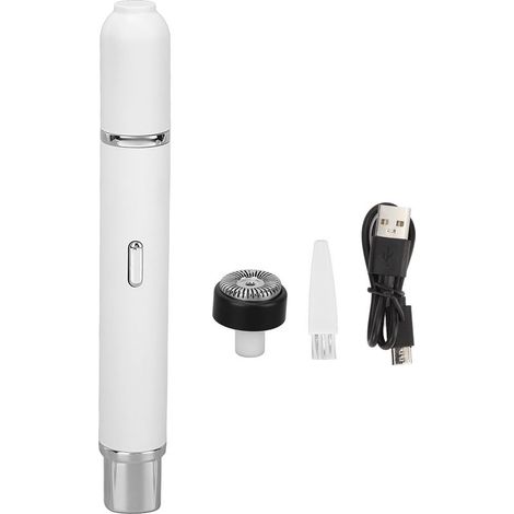 Tondeuse à poils de nez USB Mini 2 en 1 portable, silencieuse et rapide, pour les oreilles (blanche) (1/5)