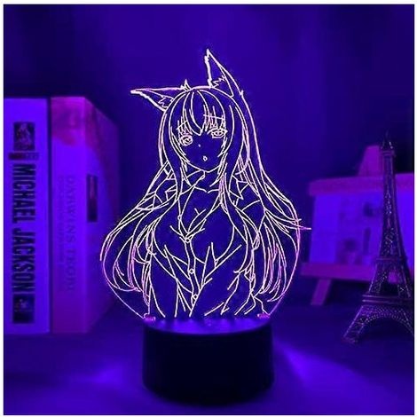 Veilleuse LED Revy Black Lagoon grand format SCSYV pour la décoration de chambre, veilleuse colorée, cadeau anime, lampe 3D Revy Black Lagoon (Couleur : D) (1/5)