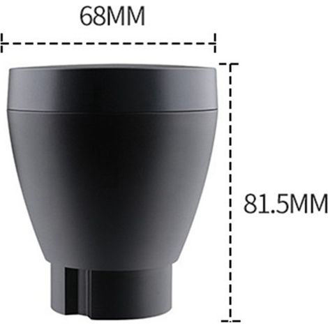 Eine Mini-Kaffeemühle von Fuji Gun MMG aus silberfarbenem Metall und Silikon, mit Silikon-Luftausblasbehälter. (1/5)
