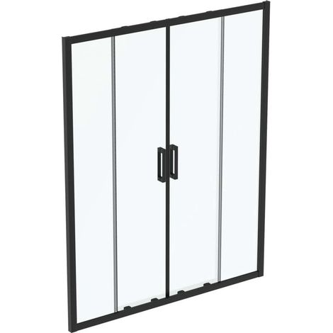 Ideal Standard Connect 2 - Puerta de ducha corredera, cuatro partes, 160 cm, negro/cristal transparente K9282V3 (1/3)