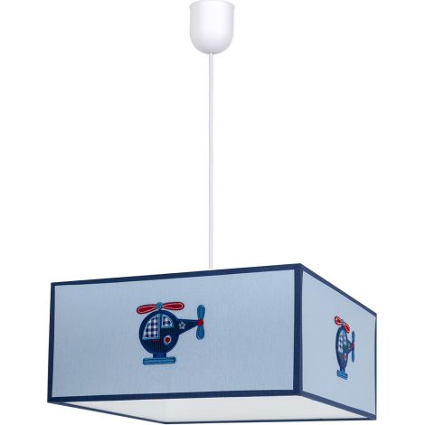 Lampada a sospensione Elicottero 1xe27 Celeste Regx35x35 de FABRILAMP. (1/2)