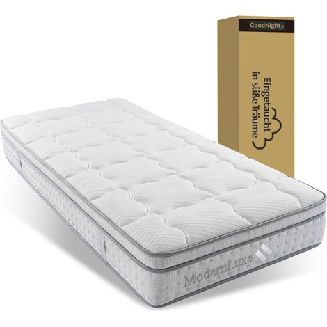 Matelas 90x200 – Ressorts ensachés 7 zones – H3 – 25cm – Mousse froide – Ergonomique – OEKO-TEX – 1 personne (1/5)