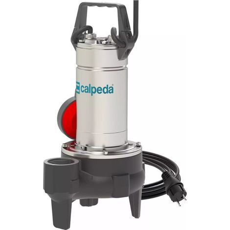 Calpeda GQSM 40-9 Pompe de Relevage Submersible Inox pour Eaux Usées et Chargées, 230V, Haut Débit, avec Interrupteur à Flotteur, Idéale Vide Cave, Drainage et Puisard Monophasé