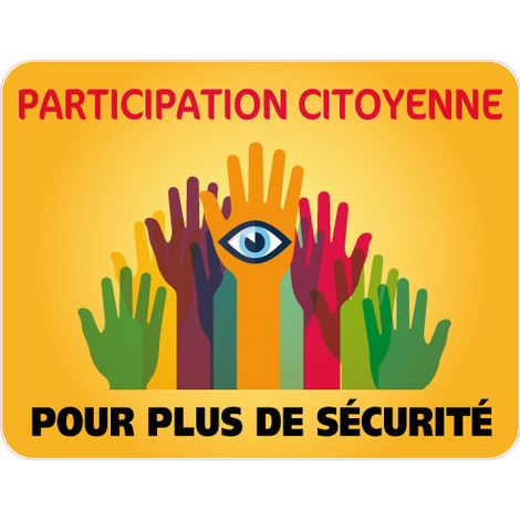 PANNEAU PARTICIPATION CITOYENNE POUR PLUS DE SECURITE (PC009) - 900 x 700 mm