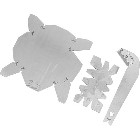 Jeu de 3 gabarits d'angle pour forets, instrument de mesure d'angle en acier allié, outil de mesure manuel (1/5)