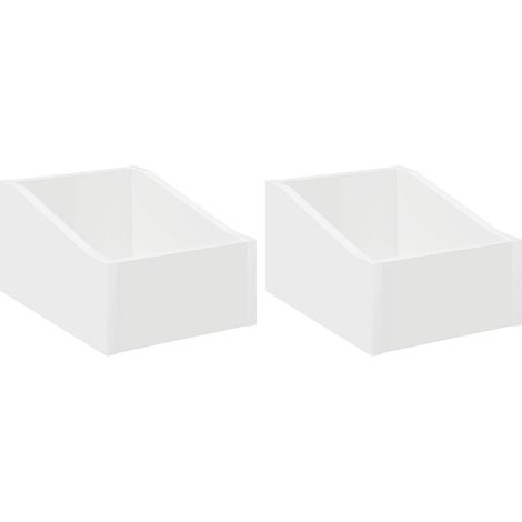 vidaXL Caja de discos LP 2 uds. Blanco 23 x 33 x 16 cm (1/2)