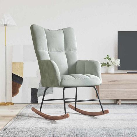 Rocking Chair Light Grey 78 x 61 x 98 cm Velvet vidaXL (1/5)