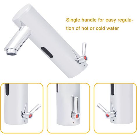 Robinet lave-mains intégré tout cuivre avec capteurs intelligents d'eau chaude et froide (1/5)