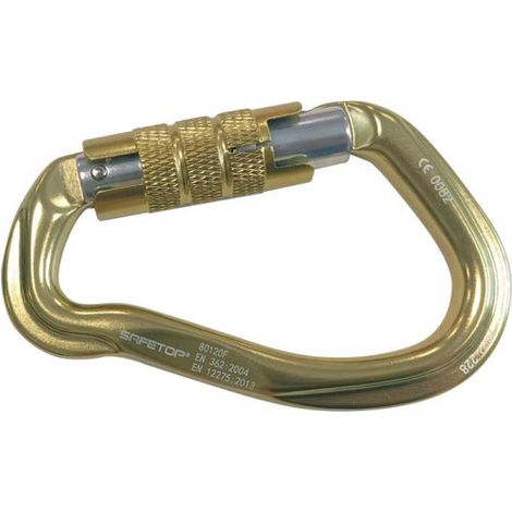 Mosquetón Twist Lock tipo pera, Aluminio, 23 KN SAFETOP