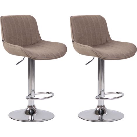 Ensemble de 2 tabourets de bar lentini en tissu Tortora, chrom (1/4)