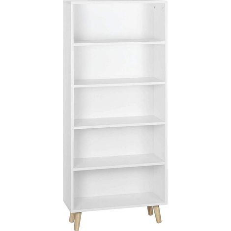 WOLTU Bücherschrank mit 5 Fächer aus Spanplatte SKuep weiß (1/5)