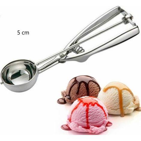 Cucchiaio per gelato in acciaio inox, cucchiaio per palline di gelato, cucchiaio per frutta - diametro 5 cm (1/5)