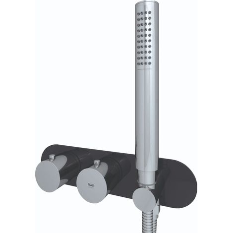 RAK Feeling Black Round Horizontal Concealed Thermostatic Dual Control Shower Valve - RAKFSV2504RHS (1/2)