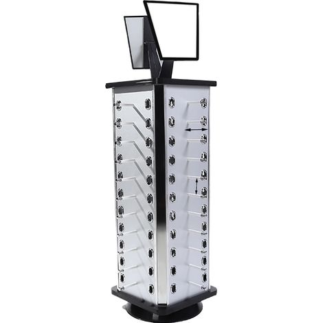 Drehbarer Brillenständer, 44 Paar Kapazität, 360° Drehung, freistehendes Design, mit 2 Spiegeln, L (1/2)