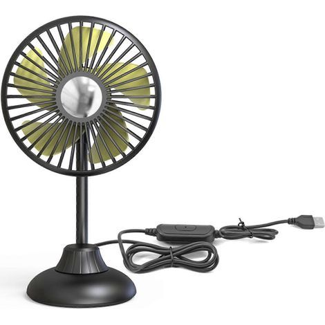 Ventilateur de camping d'été de 4,5 pouces, ventilateur de bureau rechargeable à 3 vitesses pour bibliothèque et dortoir (1/4)