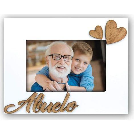 Cadre photo - Format photo 10x15cm - Cadre 17x22cm - Bois - Blanc - Abuelo (1/2)