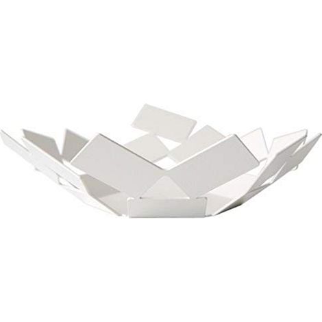 Alessi La Stanza dello Scirocco MT01 W Cestino di Design in Acciaio Colorato con Resina Epossidica, Bianco (1/4)