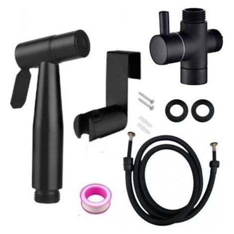 Pulverisateur De Bidet Portable Noir, Robinet De Toilette, En Acier Inoxydable, Salle De Bain Froide, Valve, Ensemble De Jet (1/3)