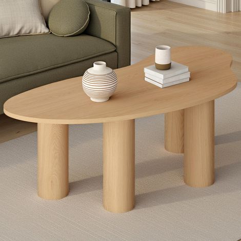 Mesa de centro ORGANIQUE 100 cm madera efecto haya