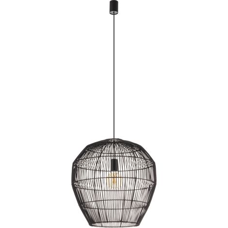Lampada sospensione bambù nera E27 25W Haiti Nowodvorski (1/5)