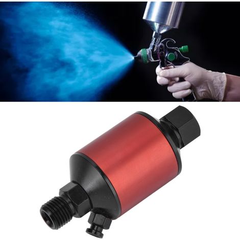 Séparateur d'eau et d'huile 1/4 pouce pour compresseur à air, filtre régulateur NPT 1/4" rouge (1/5)