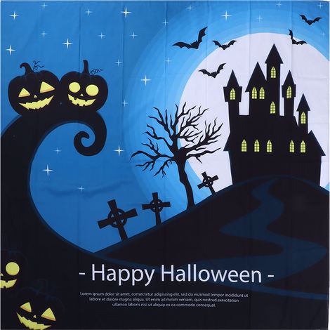 Halloween-Wanddeko aus Polyester, DIY-Partydecke, 150 x 150 cm (1/5)