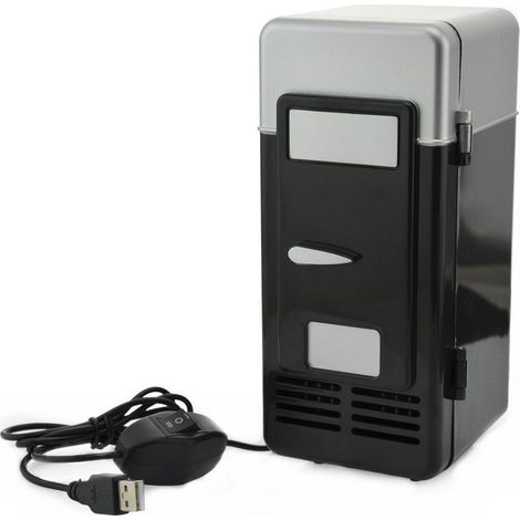 Petit réfrigérateur USB refroidisseur/réchauffeur boisson Bebe minibar réfrigérateur pour ordinateur portable PC de bureau H-UF05Black