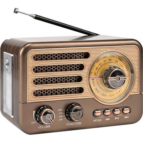 Radio retro con Bluetooth,radio de maleta AM/FM/SW con Bluetooth 5.3,admite función USB/TF/AUX,recepción de radio,antena telescópica (1/5)
